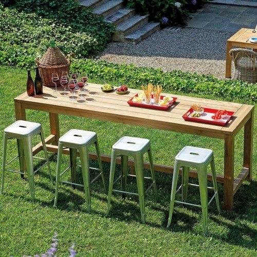 Sgabello alto da giardino argentato 31×44 Mama Garden BS 10G