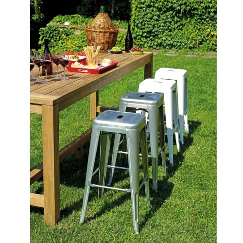 Sgabello alto da giardino argentato 31×44 Mama Garden BS 10G