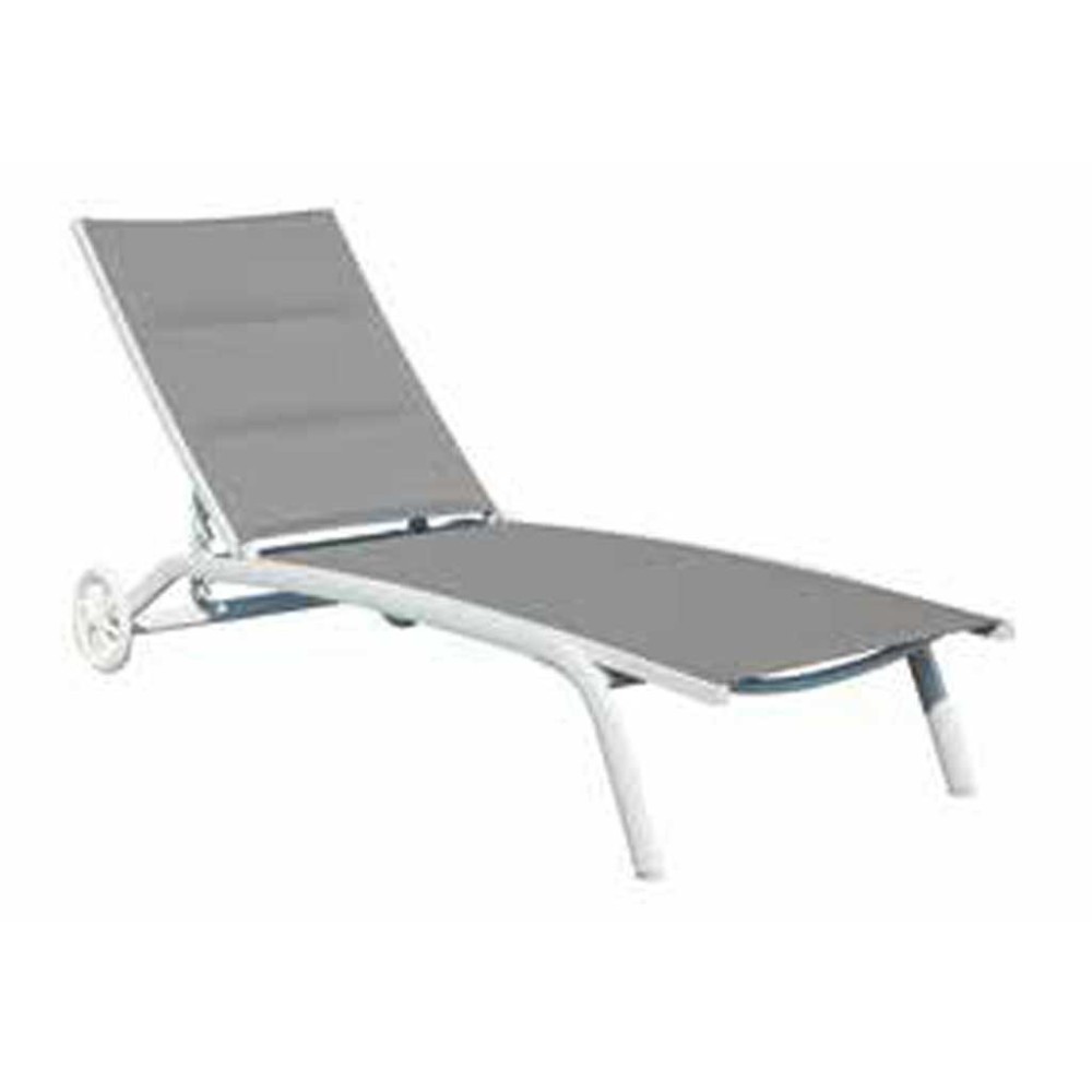 Lettino da spiaggia alluminio bianco con ruote Mama Garden CLAT 51G