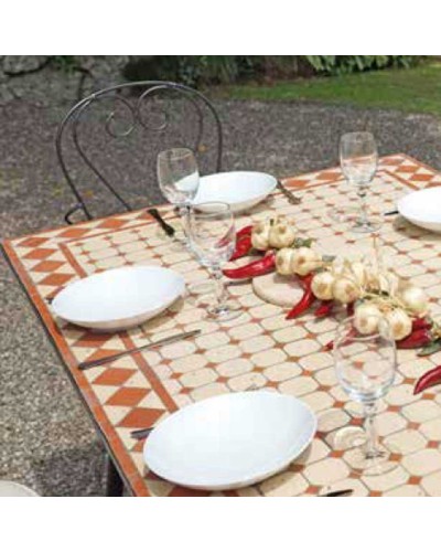 Tavolo con mosaico rettangolare in ferro Mama Garden TTM 12