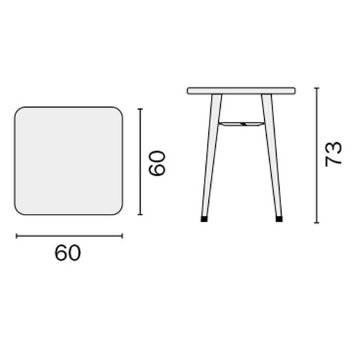 Tavolo da esterno 60×60 in lamiera galvanizzata color avorio Mama Garden TC 41A