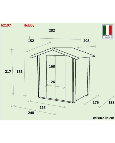 Casetta da Giardino Hobby 248x198x217cm - Eleganza in Abete Rosso Nordico, Certificazione PEFC