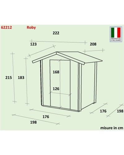 Casetta da Giardino Roby 198x198x197cm - Spazio Organizzato con Stile Tradizionale, Certificazione PEFC