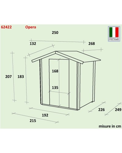 Casetta da Giardino Opera Alce 215x249cm - Spaziosa e Funzionale