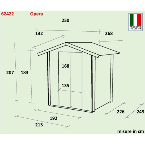 Casetta da Giardino Opera Alce 215x249cm - Spaziosa e Funzionale