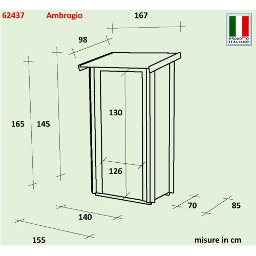 Casetta da Giardino Ambrogio 155x85 cm - Design Tradizionale, Qualità e Funzionalità