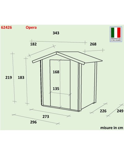 Casetta in legno Opera 300x250 cm, 25 mm - Alce 62426