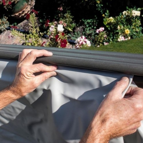 liner con sistema di ancoraggio beaded, per piscina in composito