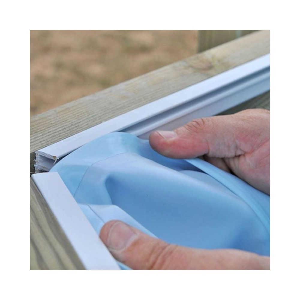Liner con sistema di ancoraggio (BEADED) blu 60/100 per piscina in legno ovale Grenade 2 7900862