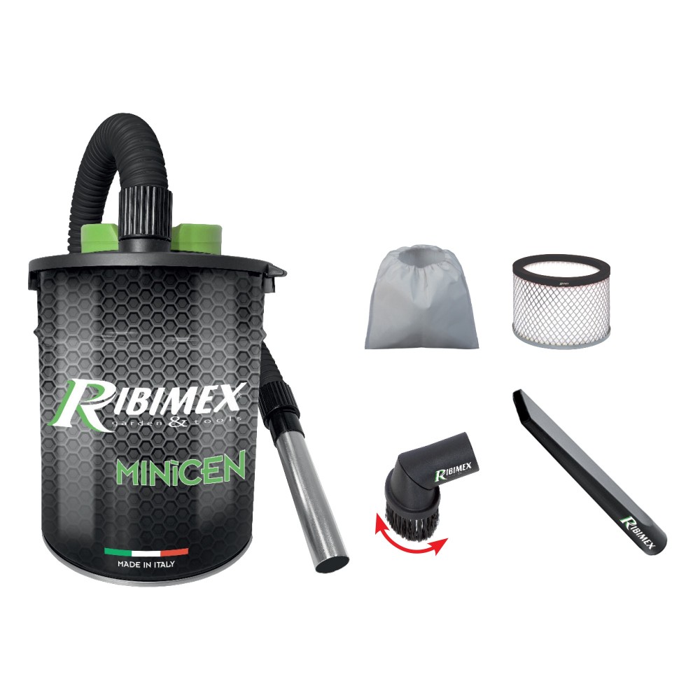 Aspiracenere Ribimex PRCEN011KIT 10L – con kit completo per stufe e camini