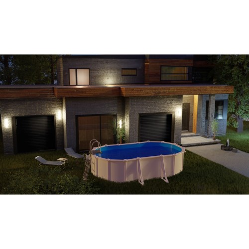 Piscina fuori terra in acciaio ovale serie Fidji 610×375x120h cm Gre