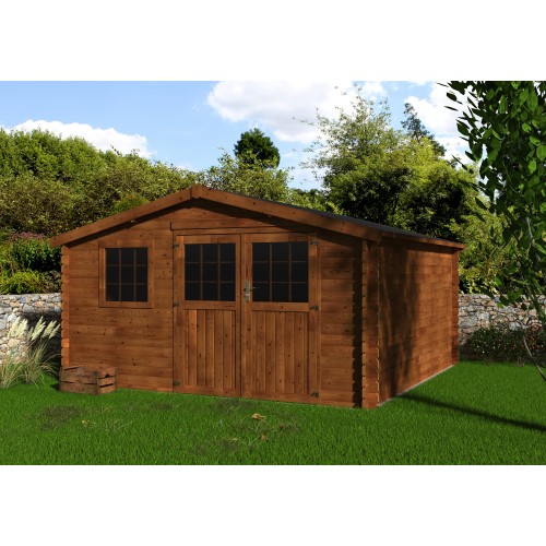 Casetta in legno da giardino impregnata spessore 34 mm Vallauris 414x403 cm Decor et Jardin