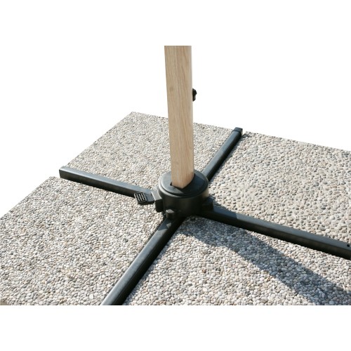 Ombrellone Quadrato 3x3 con Palo Laterale Wooden Look, Ruotabile e Inclinabile