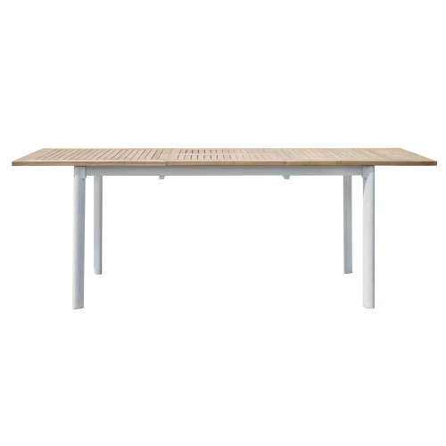Tavolo Allungabile Fuerteventura 150/210x90 cm – Alluminio Bianco e Teak FSC