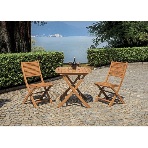 Tavolo Pieghevole Piombino in Acacia – 80x80 cm