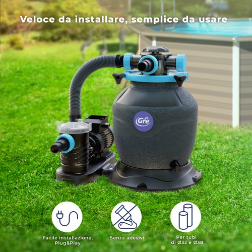 Filtro a sabbia 6.000 l/h 230w