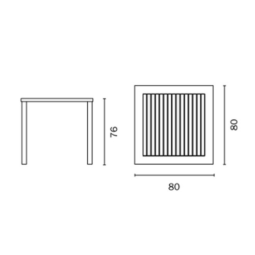 Tavolo San Vincenzo 80x80 cm - Design Moderno in Alluminio Bianco