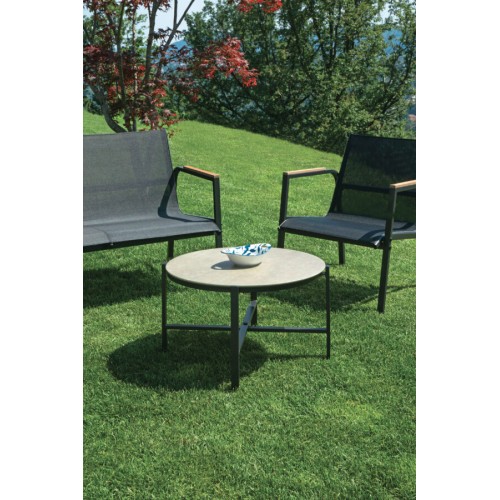 Salotto Tarquinia in Ferro Antracite e Textilene Nero  – Eleganza e Comfort per il Tuo Giardino