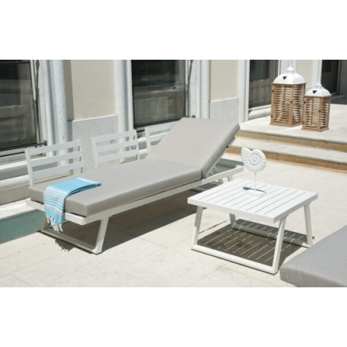 Set Angolare Tunisi Bianco – Divani 3 Posti Trasformabili in Lettini con Tavolino