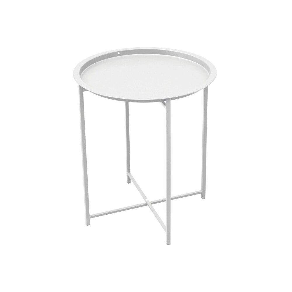 Tavolino Rotondo in Ferro Bianco – Ø 45 cm, Resistente e Elegante