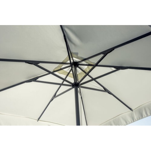 Ombrellone Quadrato 3x3m – Fusto Antracite, Doppia Carrucola e Copertura in Poliestere Resinato