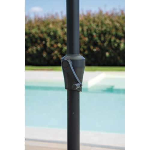 Ombrellone 3x3m – Fusto Antracite, Manovella e Copertura in Poliestere Ecrù