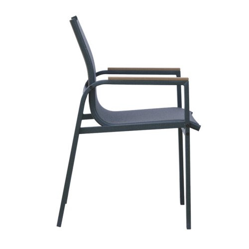 Dining Set Tarquinia con 4 Sedie – Tavolo in Printing Glass e Struttura in Ferro Antracite