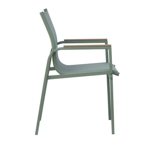 Set Pranzo da Giardino Tarquinia in Ferro Verde con 4 Sedie e Tavolo 150x90 cm