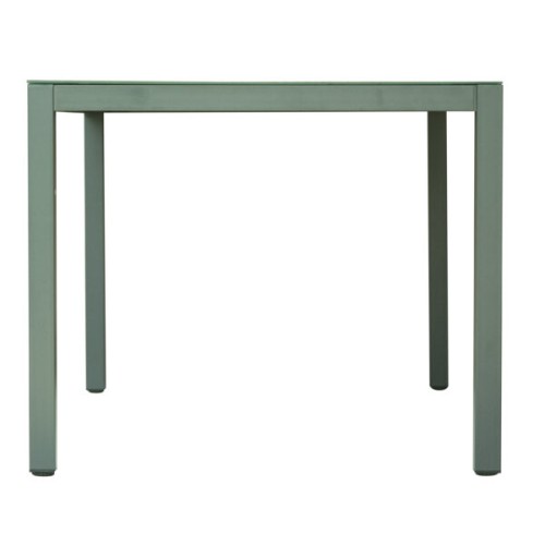 Set Pranzo da Giardino Tarquinia in Ferro Verde con 4 Sedie e Tavolo 150x90 cm