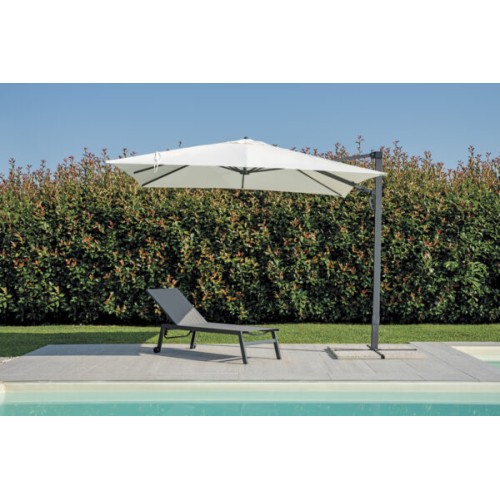 Ombrellone 3x4 m con Palo Laterale Antracite – Telo Poliestere Ecrù con Maniglione
