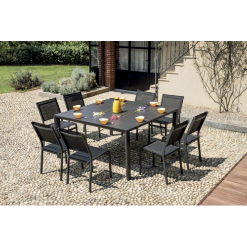 Tavolo Giacinto Allungabile in Alluminio Antracite – Con Gambe Scorrevoli, 100/150x150 cm