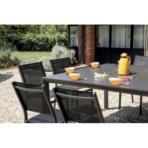 Tavolo Giacinto Allungabile in Alluminio Antracite – Con Gambe Scorrevoli, 100/150x150 cm