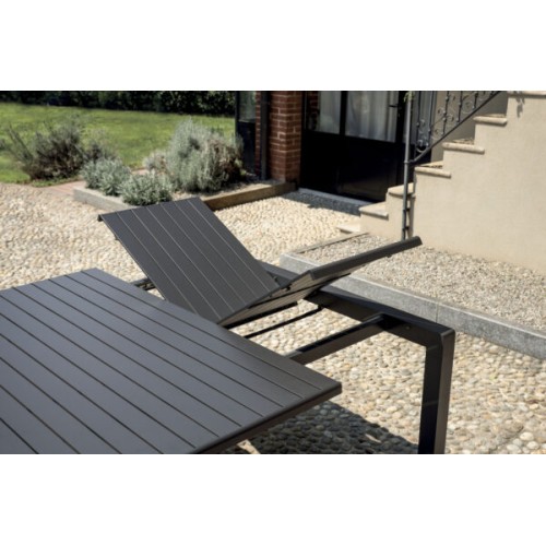 Tavolo Giacinto Allungabile in Alluminio Antracite – Con Gambe Scorrevoli, 100/150x150 cm