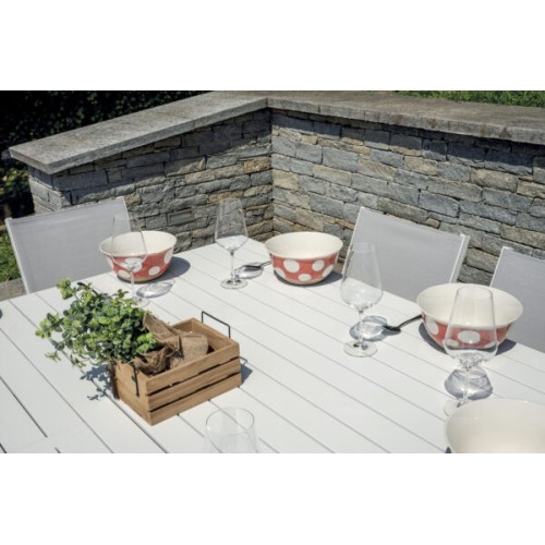 Tavolo Giacinto Allungabile 100/150x150 cm in Alluminio Bianco – Gambe Scorrevoli