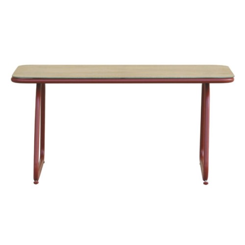 Salotto da Giardino Tinos in Ferro Rosso – 2 Poltrone, Divano e Tavolino