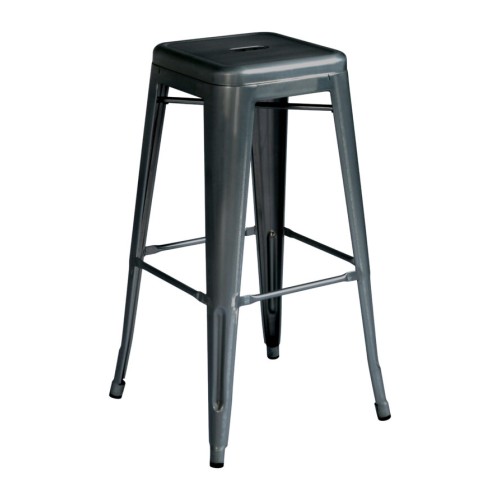 Sgabello Alto Impilabile in Lamiera Galvanizzata – Colore Piombo