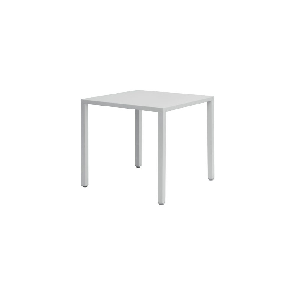 Tavolo Garda 70x70 cm in Acciaio Bianco – Autolivellante e Impilabile