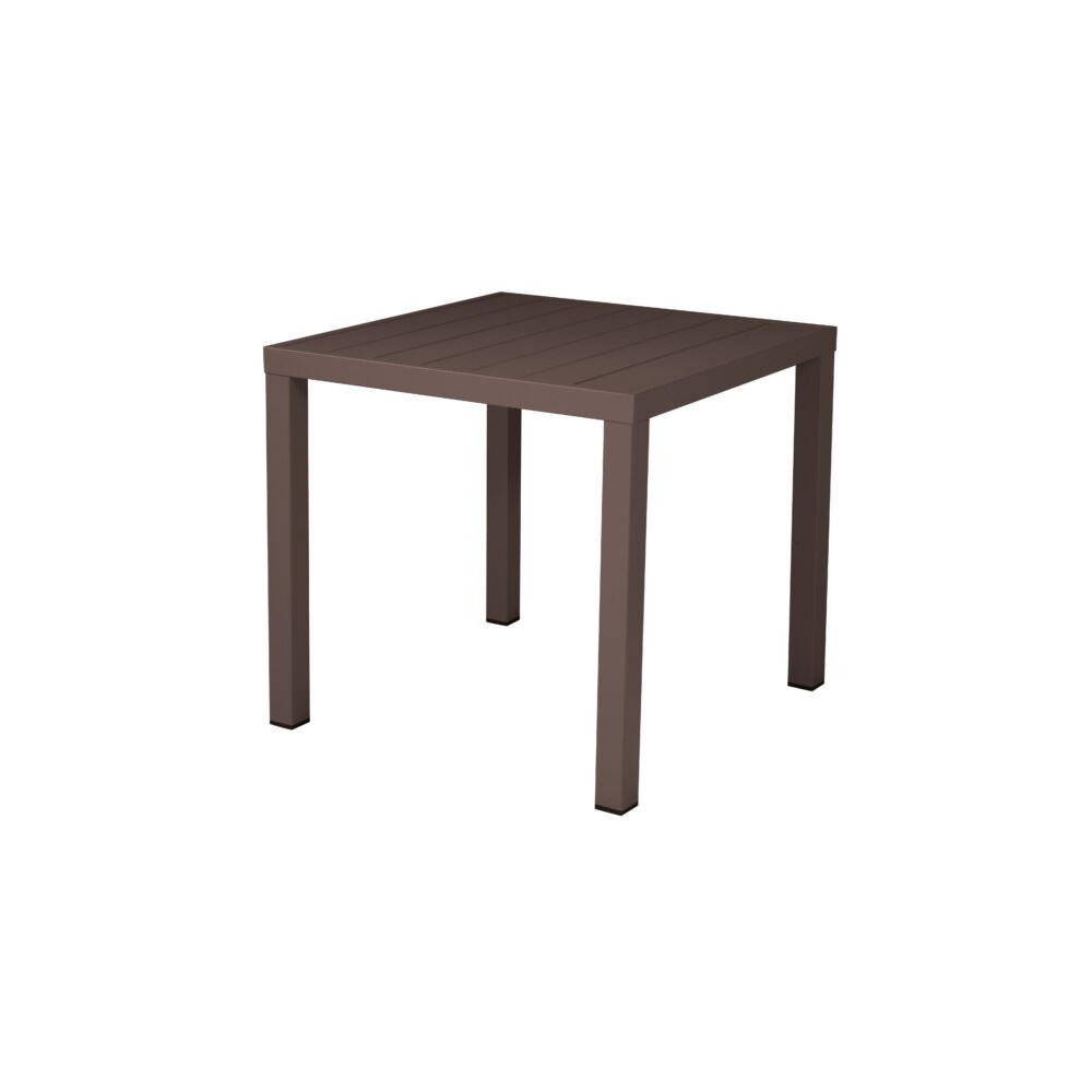 Tavolo San Vincenzo 80x80 cm - Design Moderno in Alluminio Cioccolato