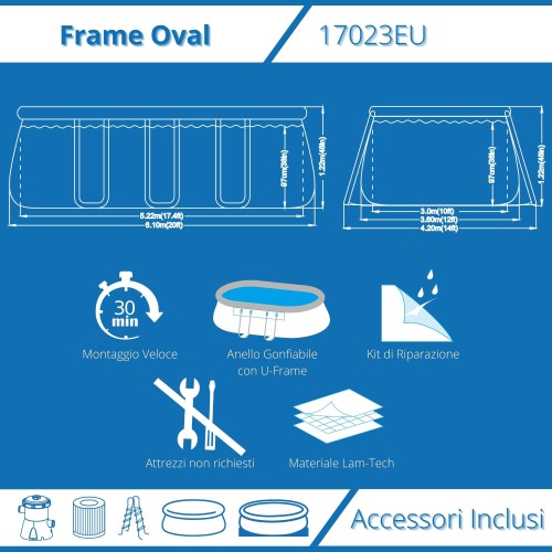 Piscina Avenli 17023EU Ø183x50 cm – Gonfiabile Fuori Terra Compatta