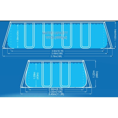 Piscina Fuori Terra in PVC 5.49X3.05X1.22 H Avenli