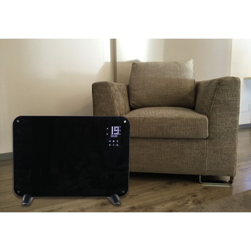 Pannello riscaldante con rivestimento in vetro nero 500-1000W