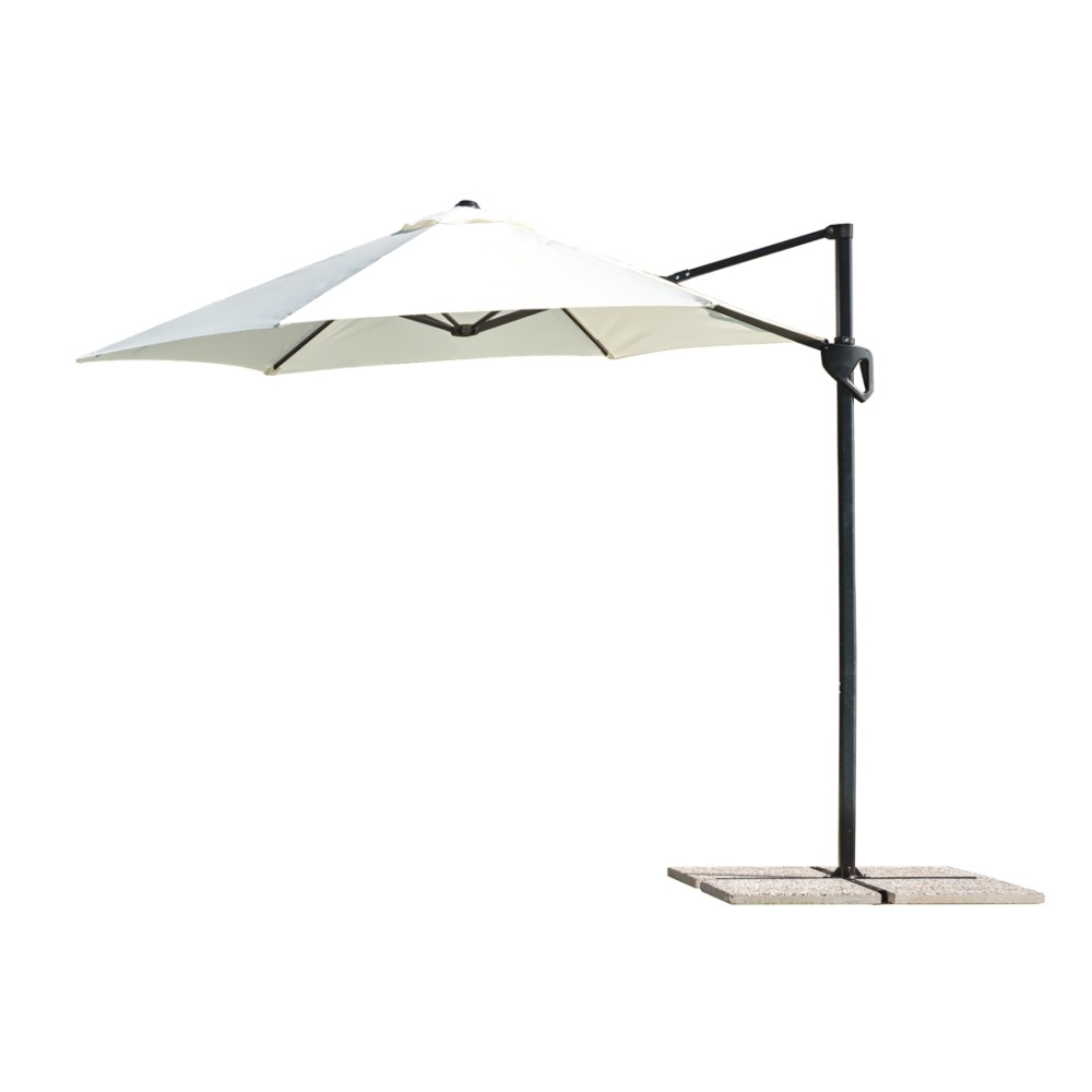 Ombrellone 2,7m con Palo Laterale Grigio Antracite – Copertura Ecrù in Poliestere