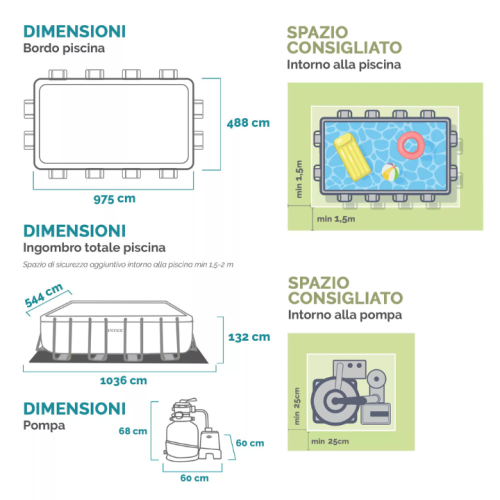 Piscina Rettangolare Ultra XTR Frame 975cm x 488cm x 132cm Intex