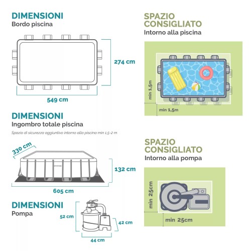 Piscina fuori terra rettangolare Ultra XTR Frame 549cm x 274cm x 132cm