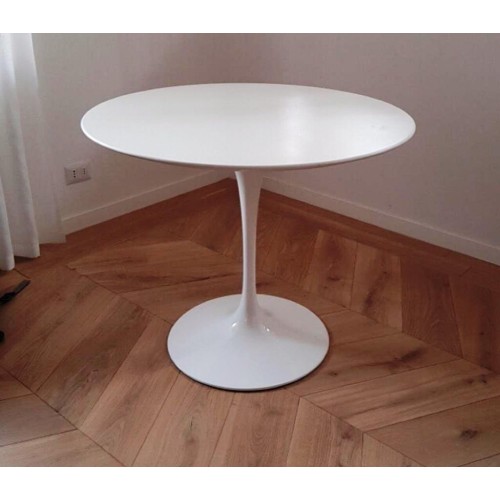 Tavolo da pranzo rotondo bianco per interni 75x110 cm