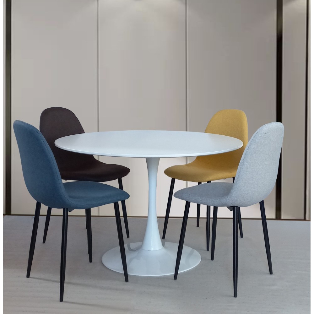 Menzzo Soare Tavolo, Legno ingegnerizzato, Bianco, L110 x P110 160 210 260 x H76cm
