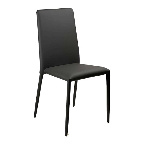 Sedia Grigio Scuro in Ecopelle 96x42x42 cm