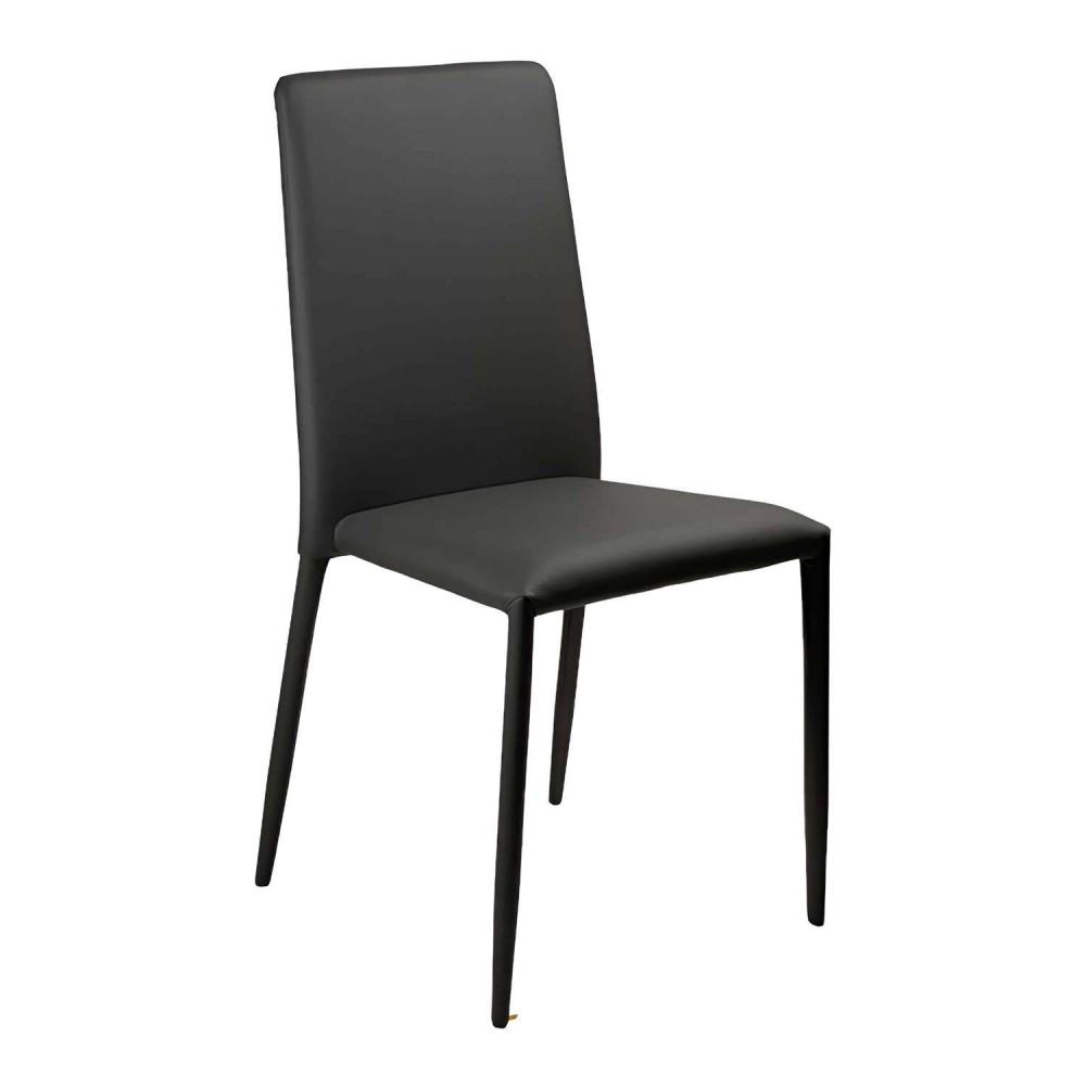 Sedia Grigio Scuro in Ecopelle 96x42x42 cm