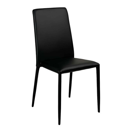 Sedia Nera in Ecopelle 96x42x42 cm