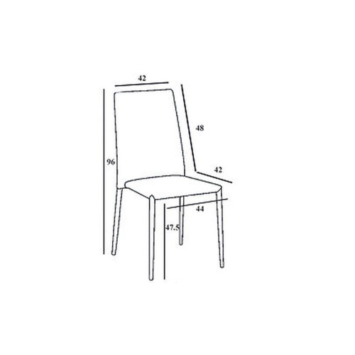 Sedia Nera in Ecopelle 96x42x42 cm